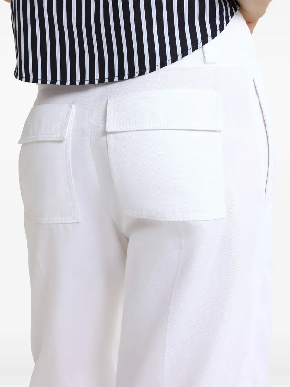 wide-waistband gabardine trousers