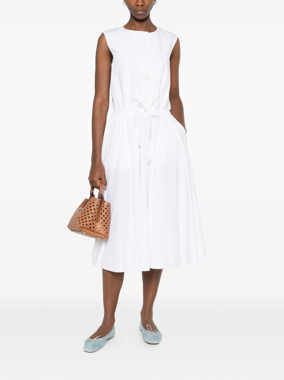 buttoned midi dress