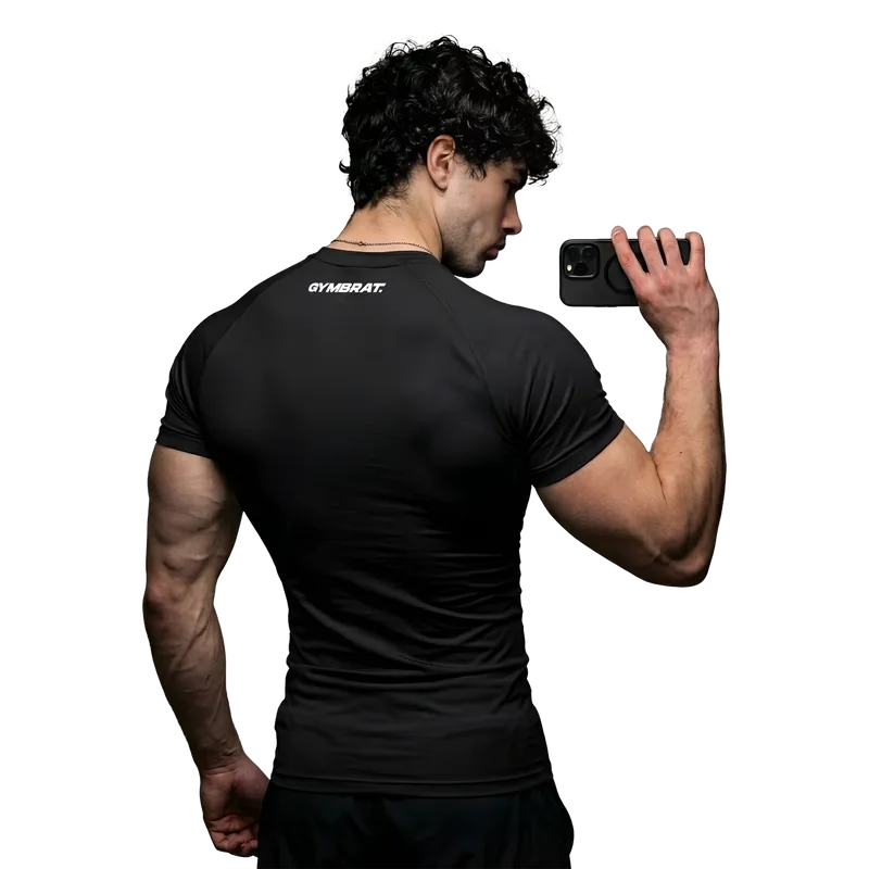 Gymbrat Athleisure Lifting Club Black Compression T-Shirt
