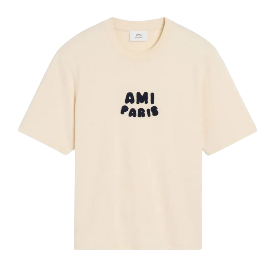 AMI Paris logo-patch T-Shirt light beige
