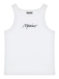 logo-embroidered tank top