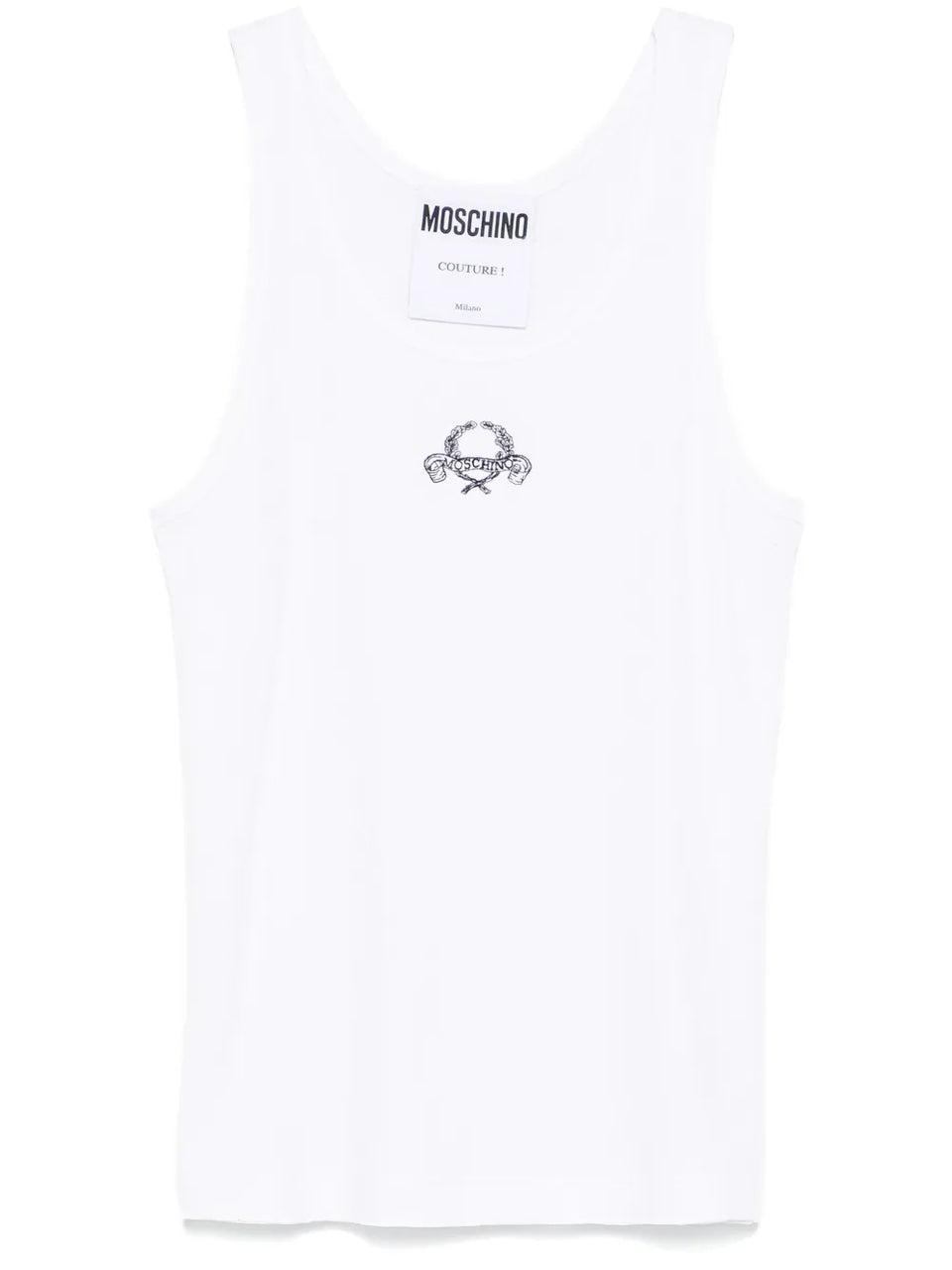 logo-embroidered tank top