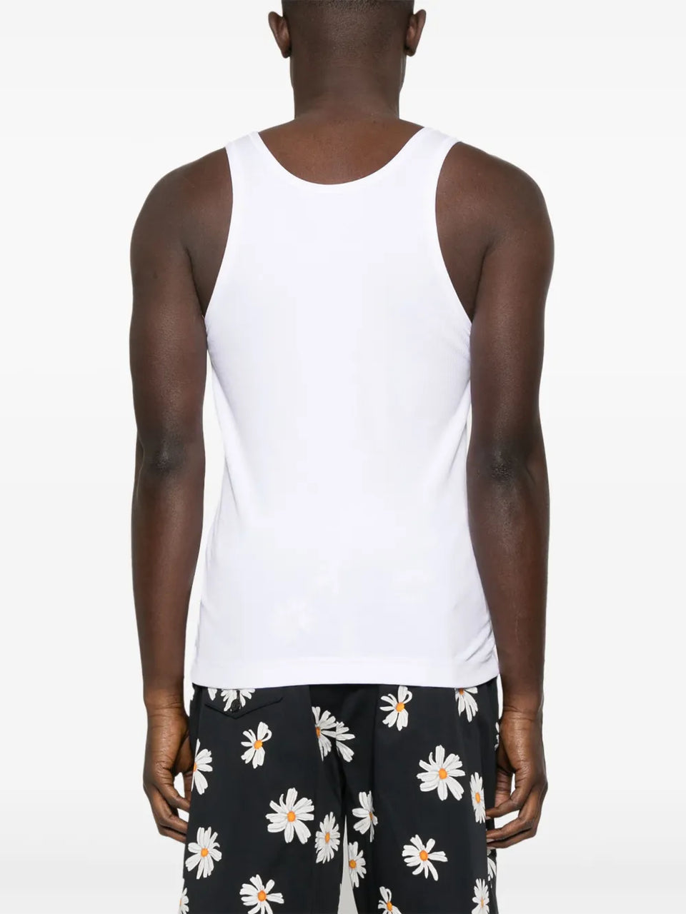 logo-embroidered tank top