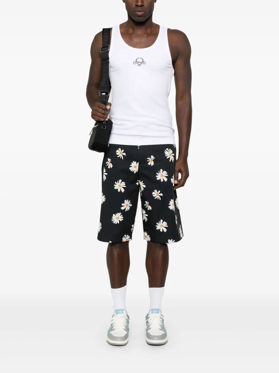 logo-embroidered tank top