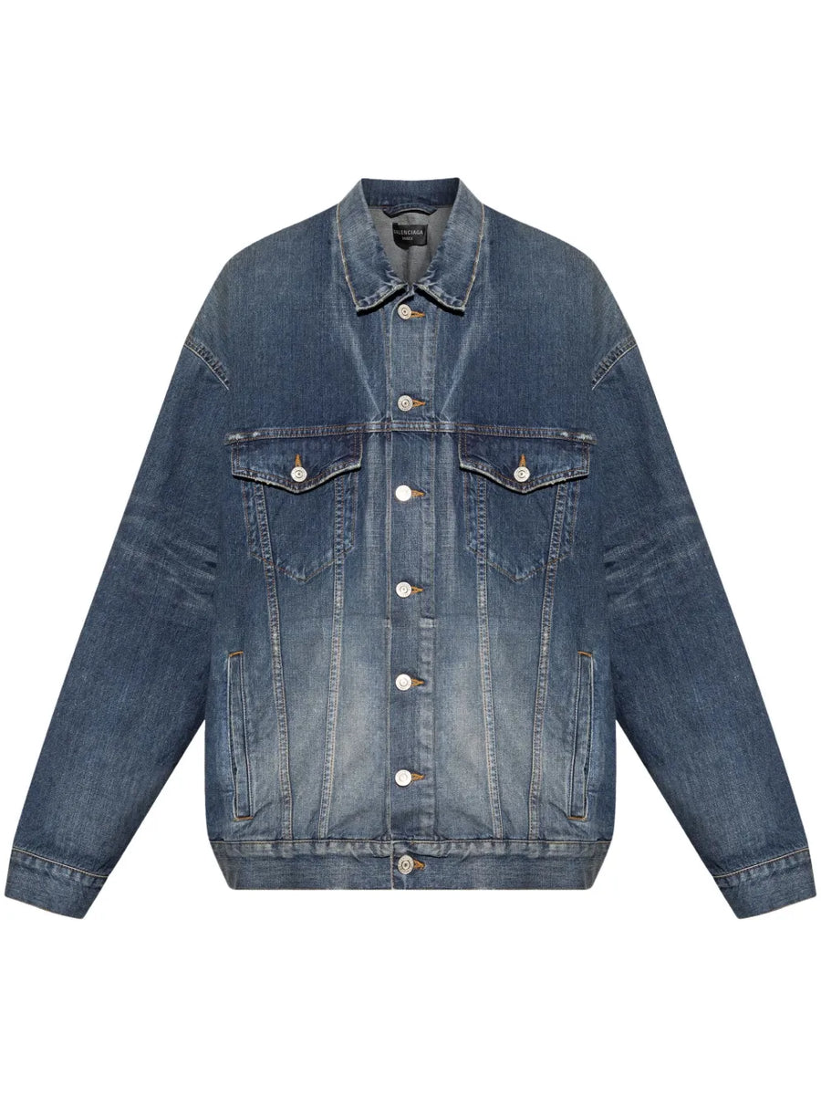 Tape Type-print denim jacket