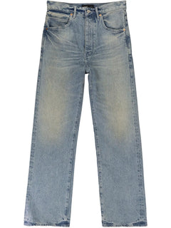P018 Worn Clean Blue jeans