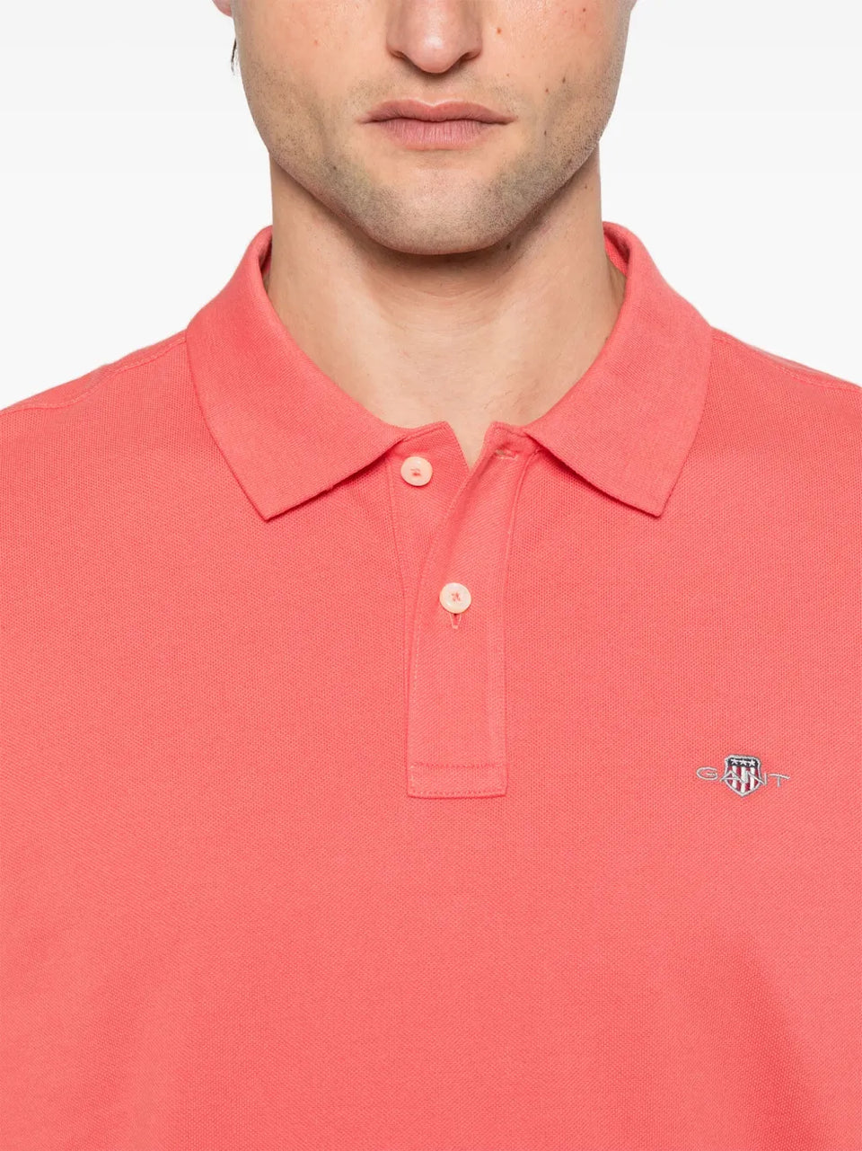 shield-motif short-sleeve polo shirt