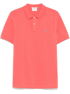 shield-motif short-sleeve polo shirt