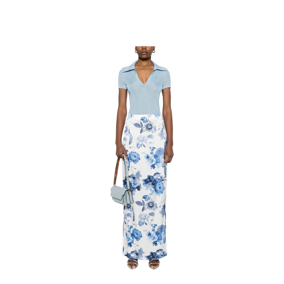 Floral Print Maxi Skirt In Multicolour