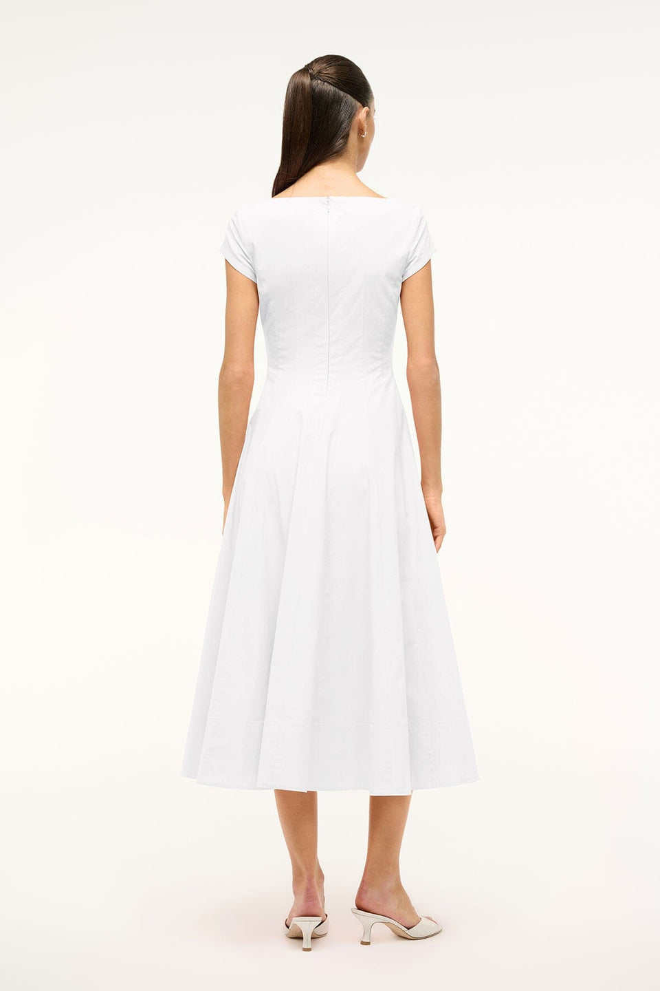 SHORT SLEEVE WELLS DRESS WHITE