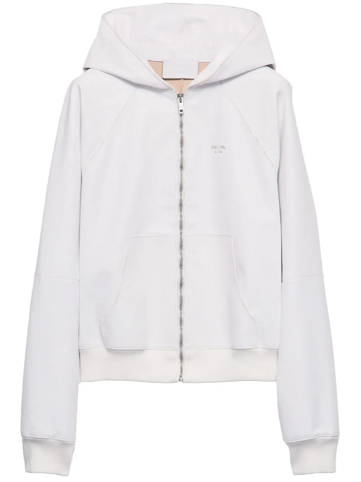 leather zip-up Hoodie