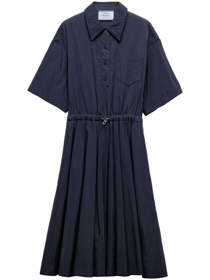 pongé short-sleeve midi dress