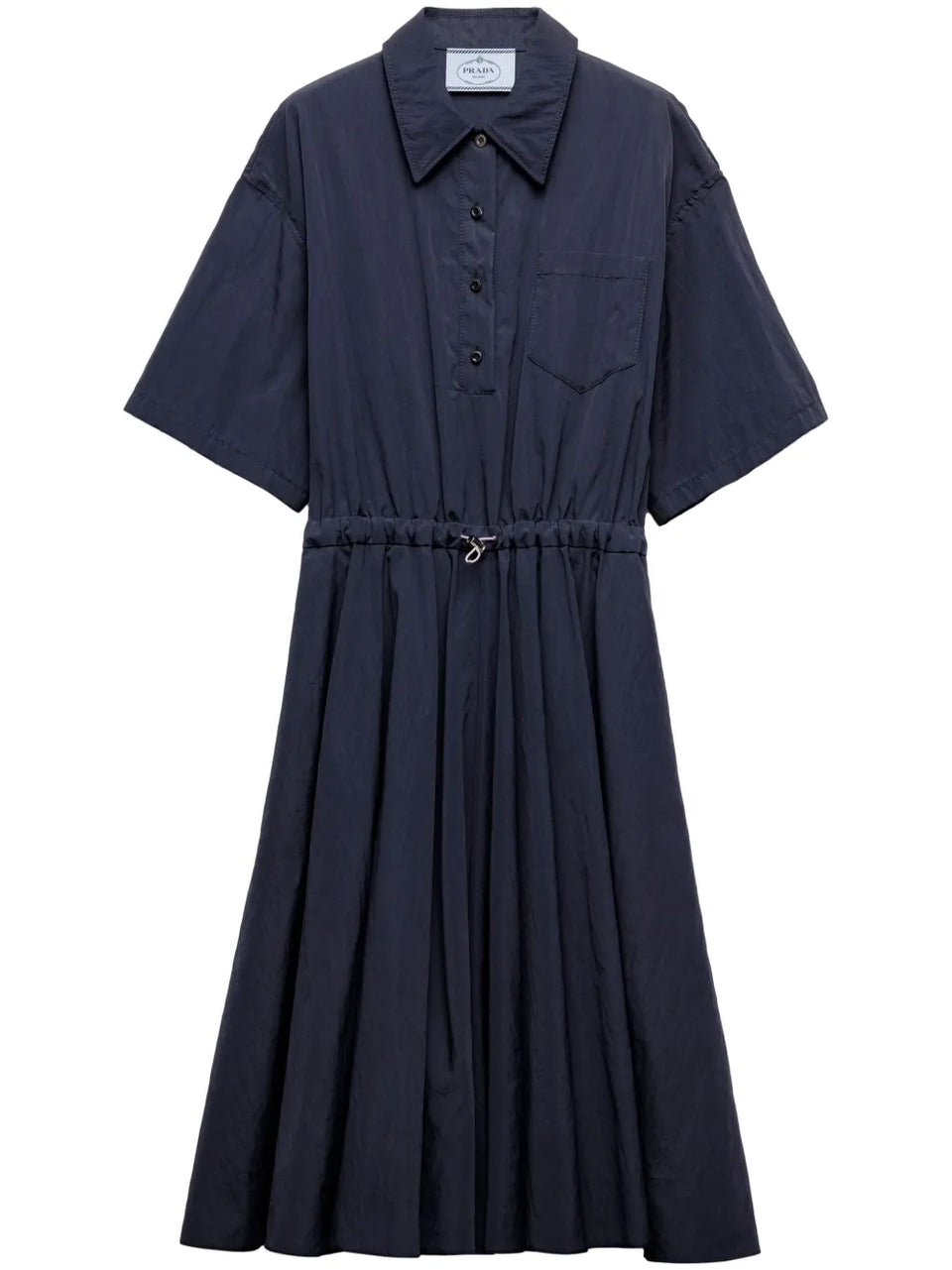 pongé short-sleeve midi dress
