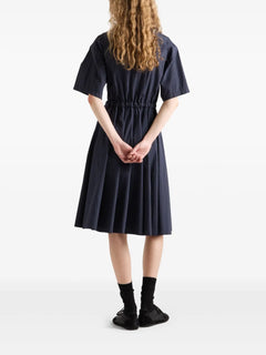 pongé short-sleeve midi dress