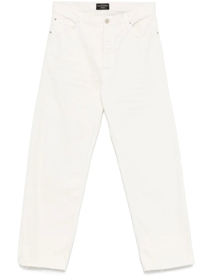 distressed-effect jeans