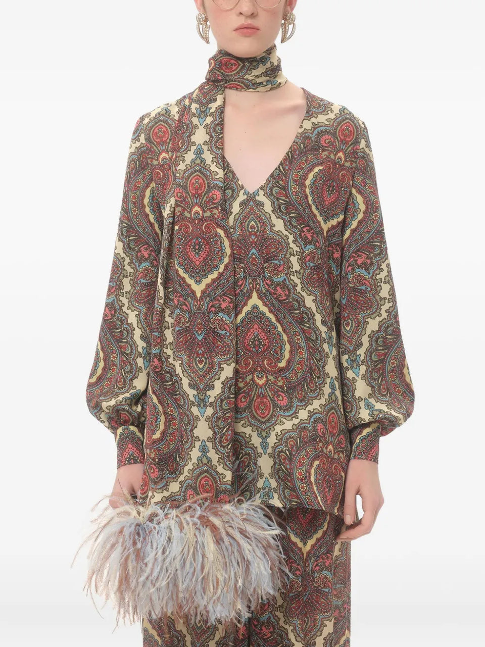 Voyage Imaginaire Cashmere-print blouse