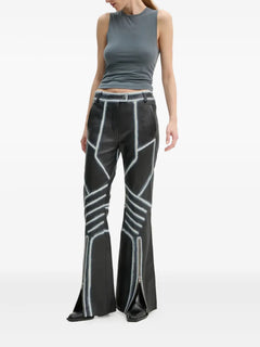 zip-detail trousers
