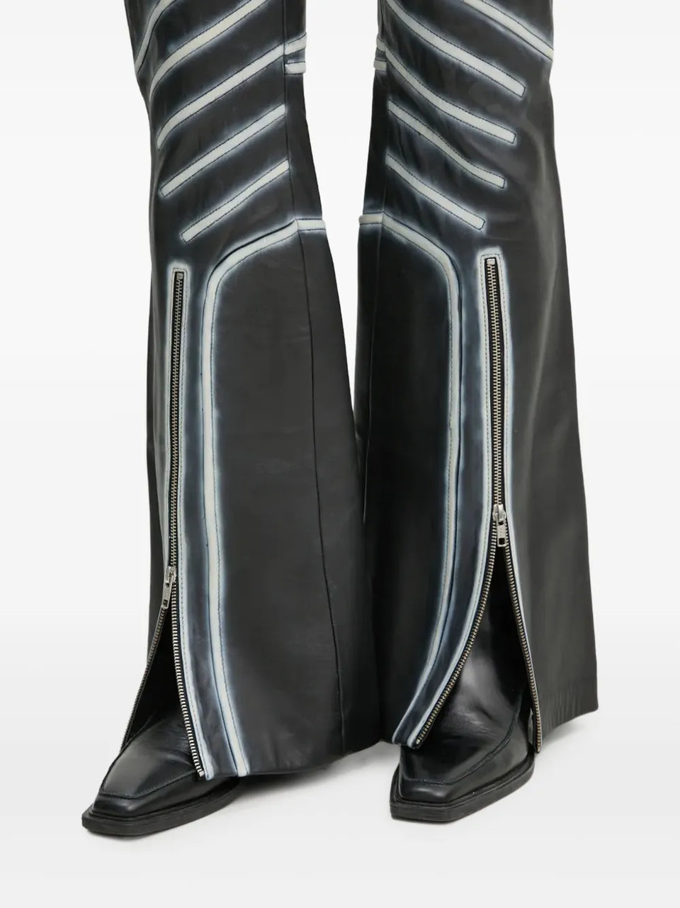 zip-detail trousers