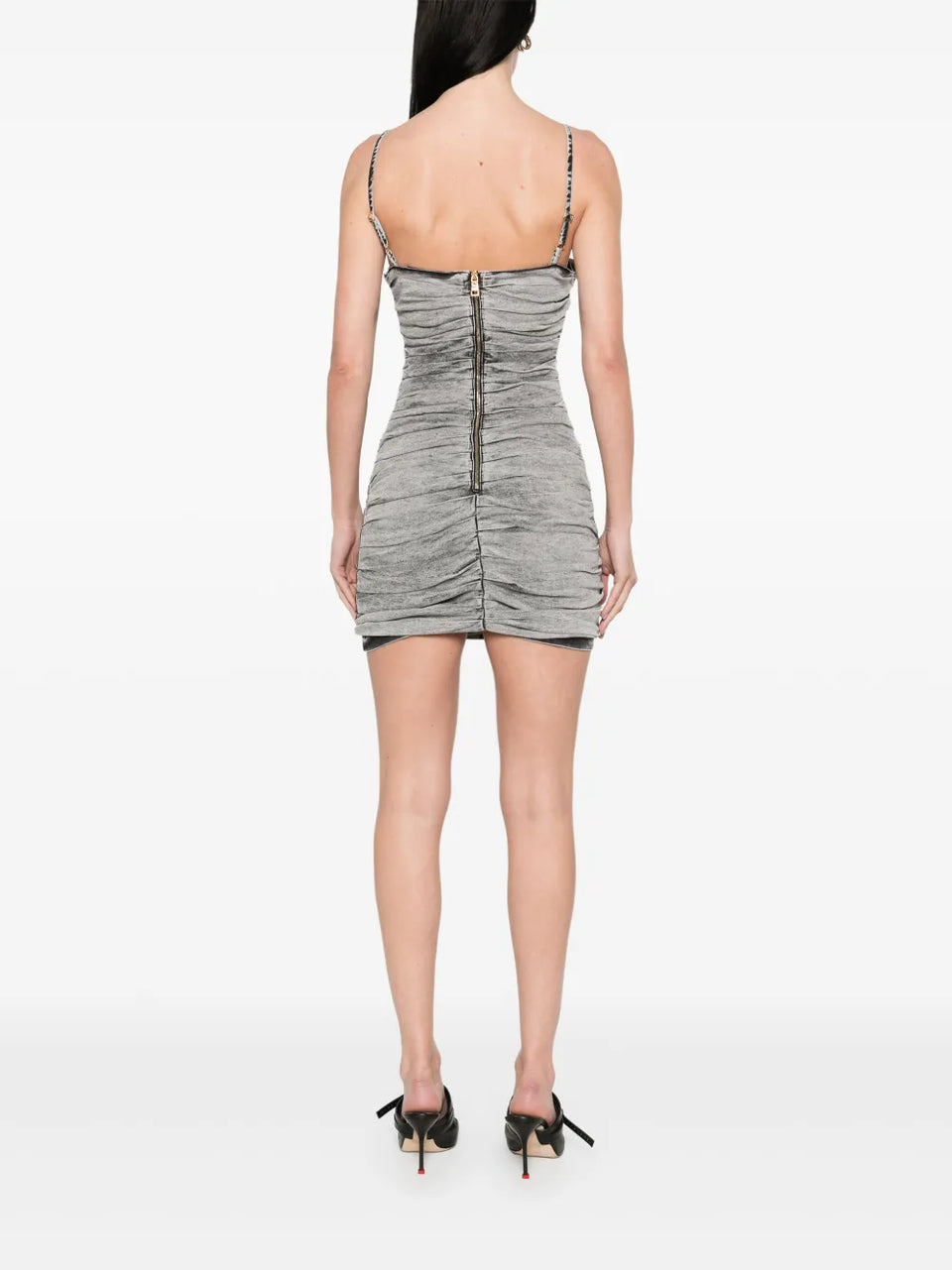 shoulder-straps denim mini dress