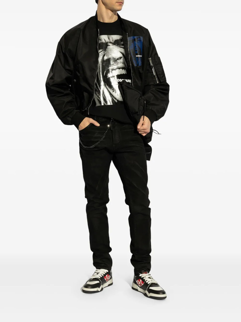 logo-print bomber jacket