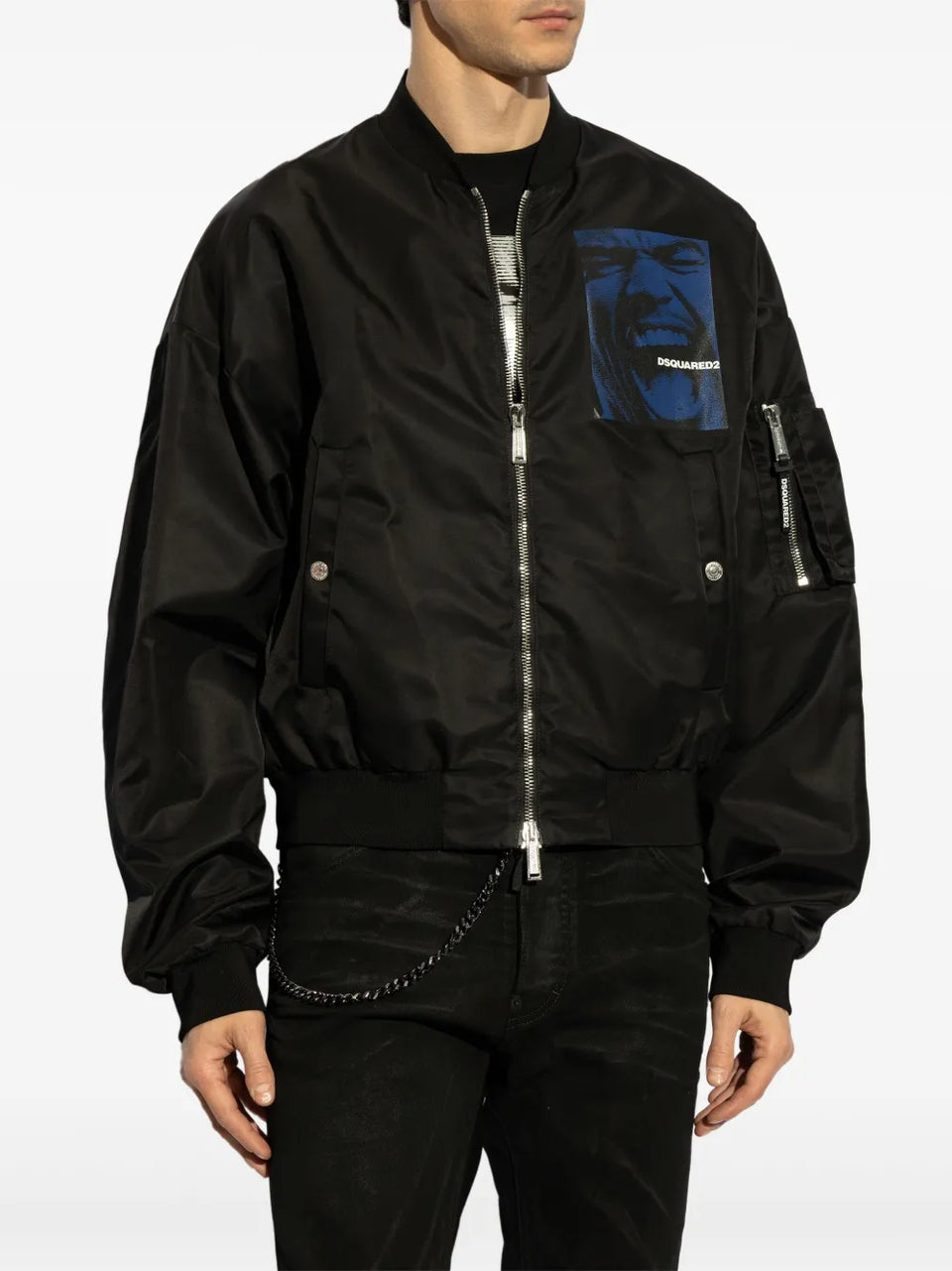 logo-print bomber jacket