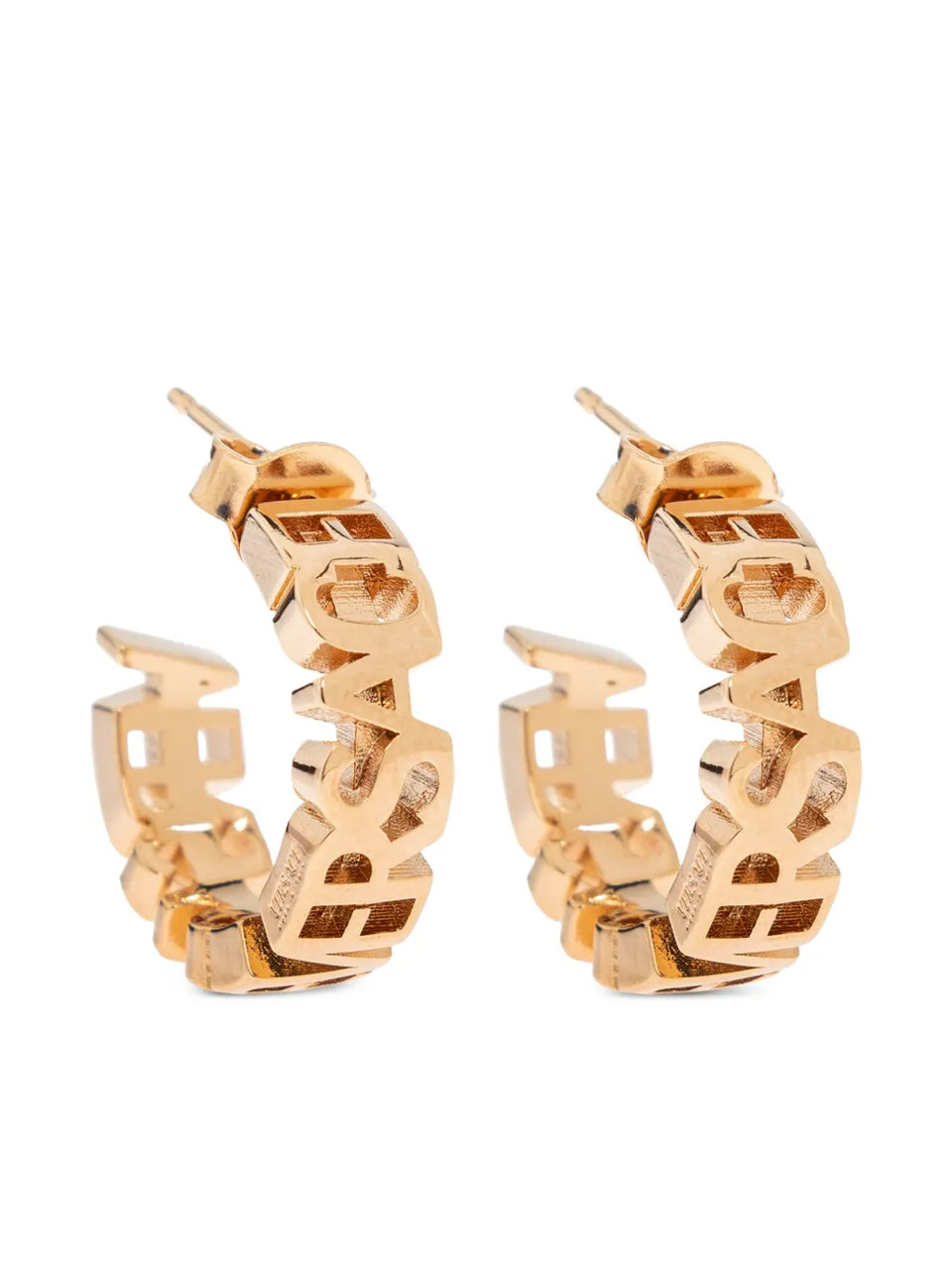 logo-lettering hoop earrings