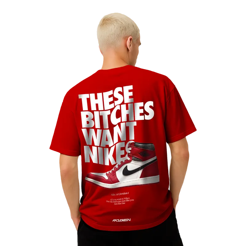 Myugen Nike Bitches Oversized T-Shirt Red