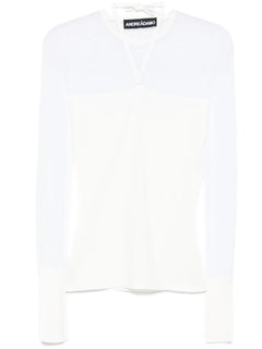 knitted sheer-detail top