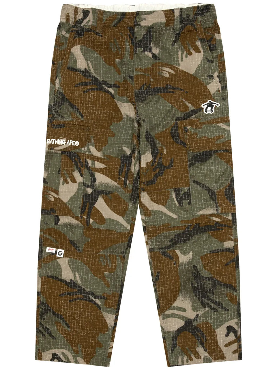 camouflage print trousers