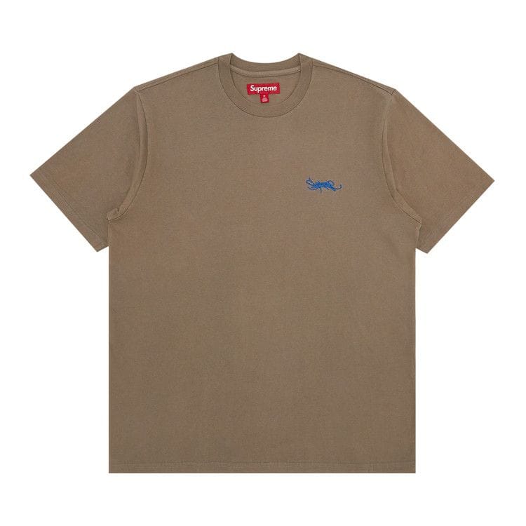 Supreme Washed Tag Shorts-Sleeve Top Dark Tan