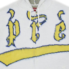 Supreme Accent Brushed Zip Up Hooded Sweater White