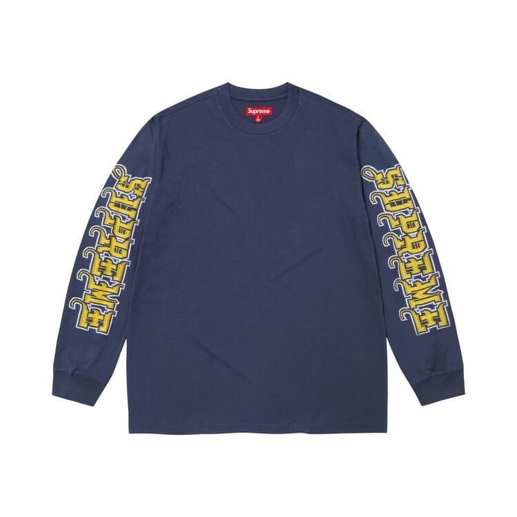 Supreme Intarsia Sleeve Long-Sleeve Top Navy