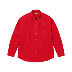 Supreme Loose Fit Flannel Oxford Shirt Red