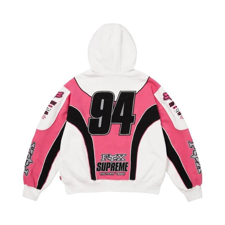 Supreme x Fox Racing Zip Up Hoodie White