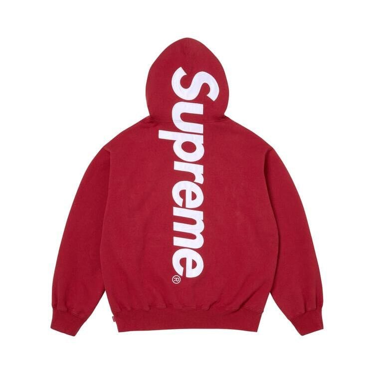 Supreme Satin Appliqué Hoodie Dark Red