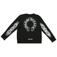 Chrome Hearts Horseshoe Long-Sleeve T-Shirt Black/White