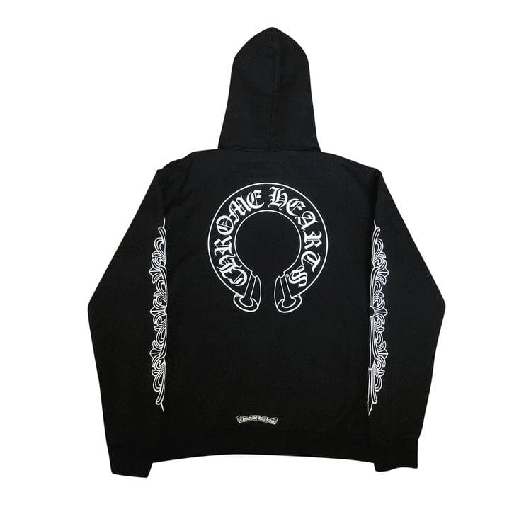 Chrome Hearts Horseshoe Floral Hoodie Black
