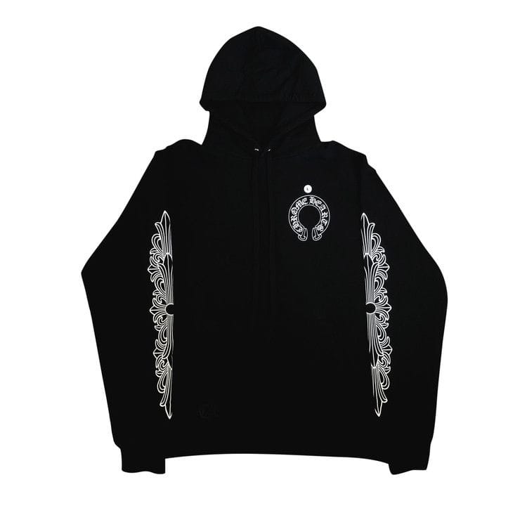 Chrome Hearts Horseshoe Floral Hoodie Black