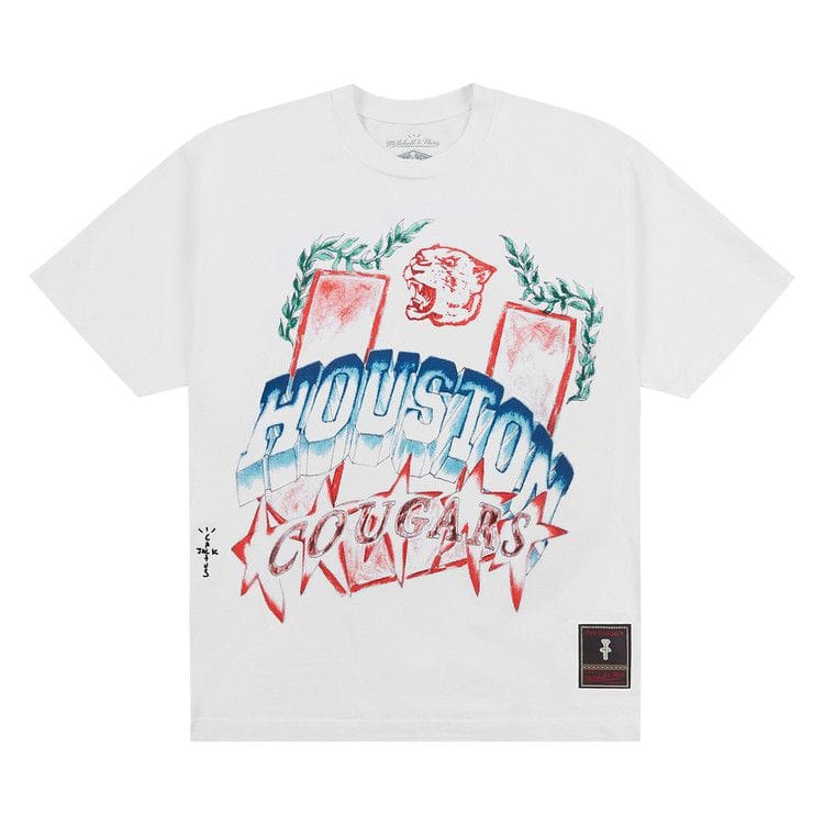 Cactus Jack by Travis Scott x Mitchell & Ness University Of Houston Handdrawn T-Shirt White