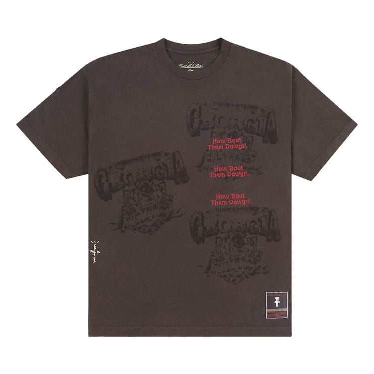 Cactus Jack by Travis Scott x Mitchell & Ness University Of Georgia Seal T-Shirt Brown