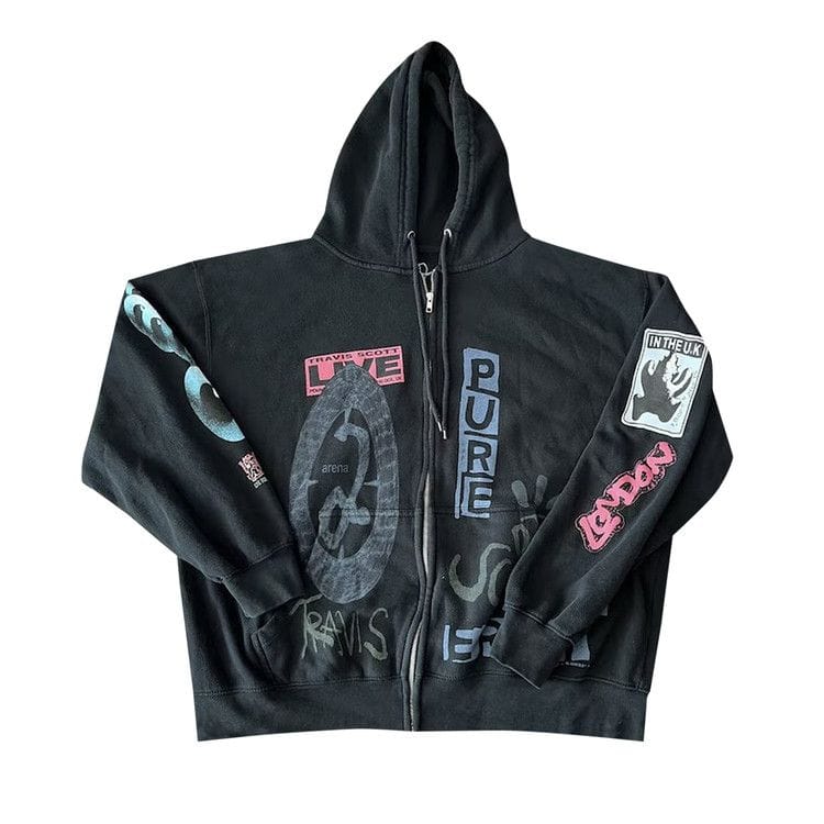 Cactus Jack by Travis Scott O2 Live Full Zip Hoodie Black