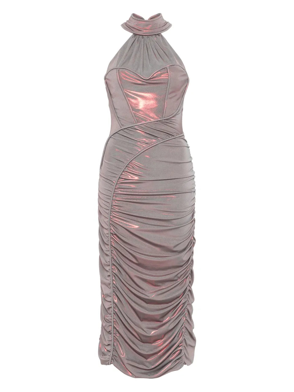 draped midi dress