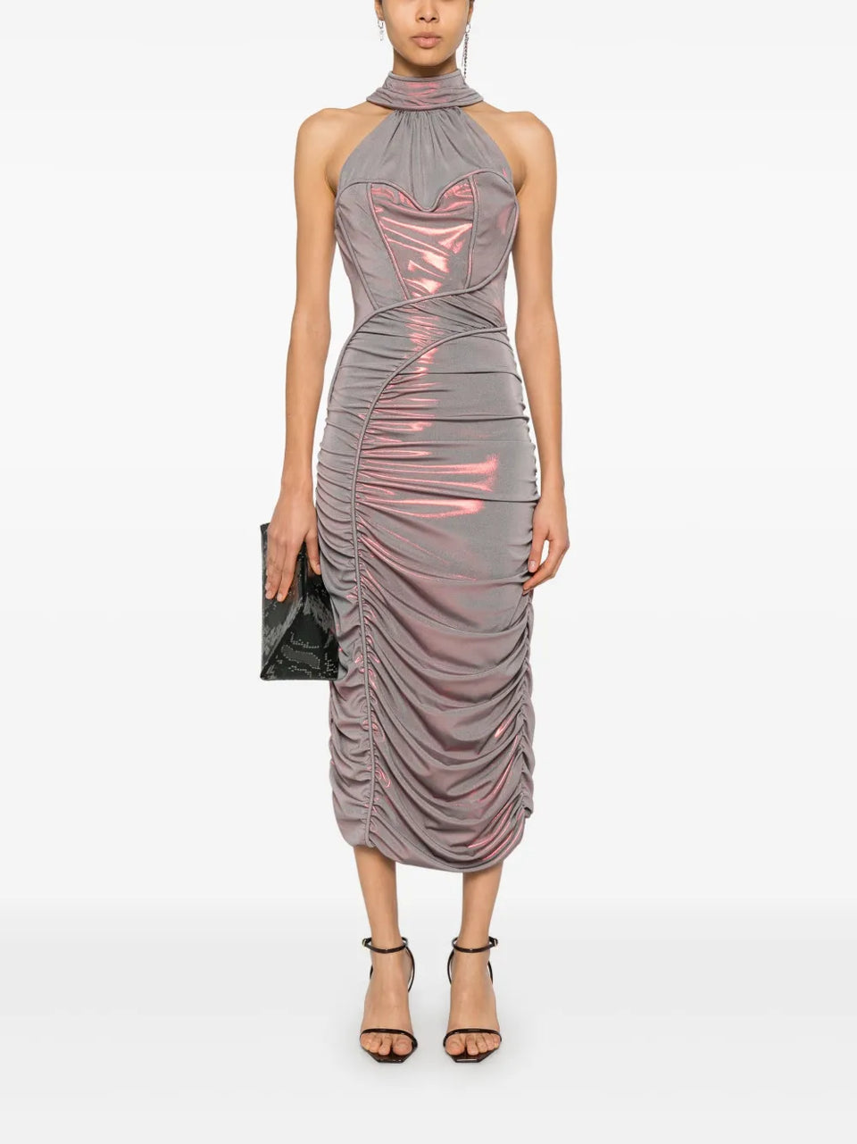 draped midi dress