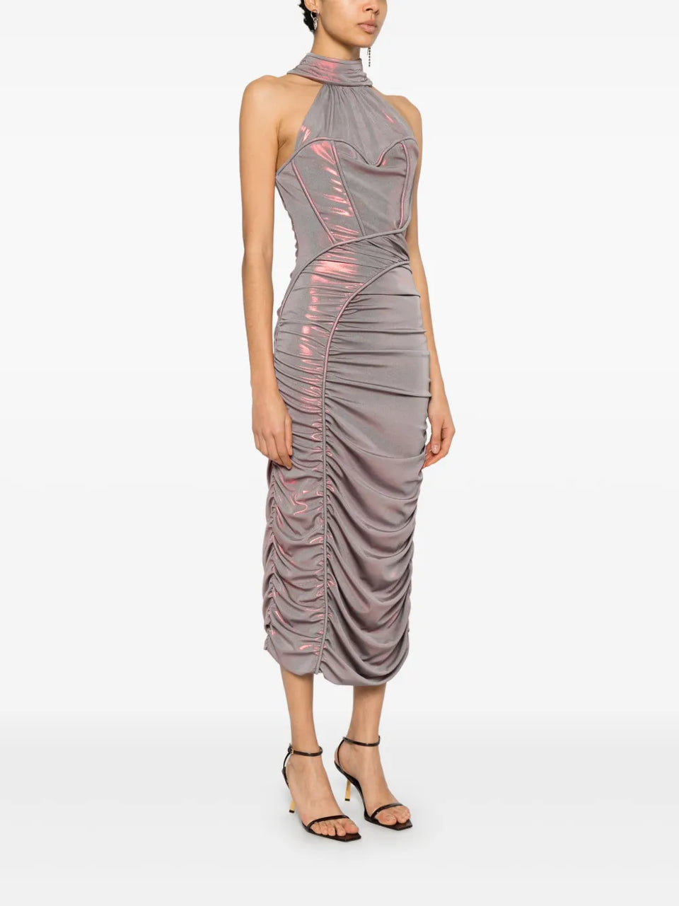 draped midi dress