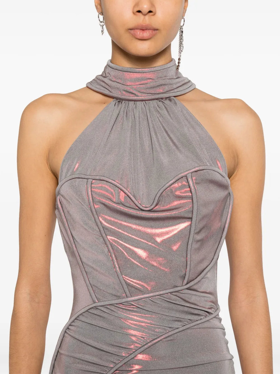 draped midi dress
