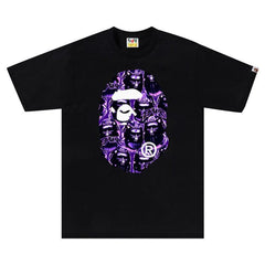 BAPE Ape Head Graffiti Big Ape Head T-Shirt Black/Purple