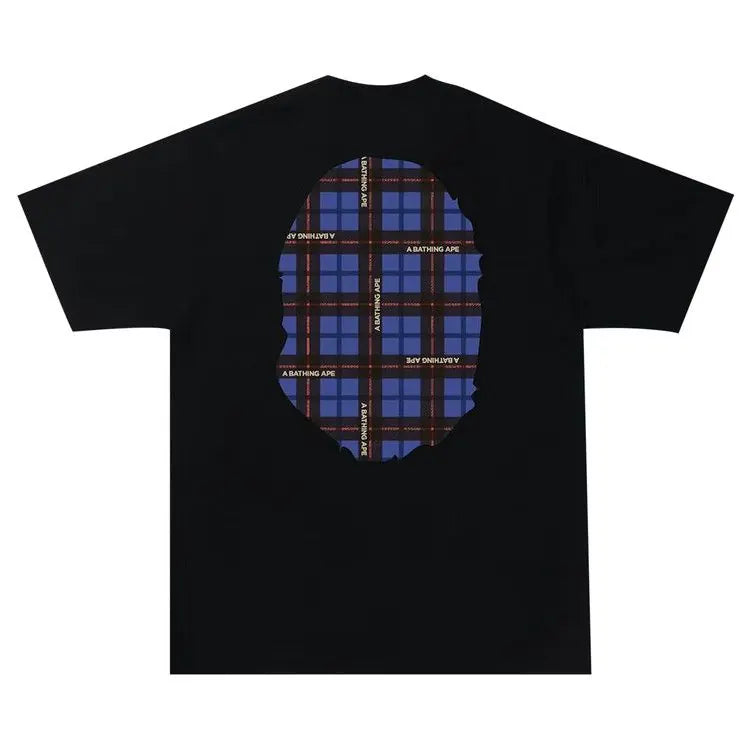 BAPE Logo Check Big Ape Head T-Shirt - Black
