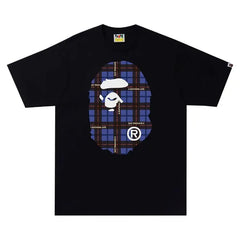 BAPE Logo Check Big Ape Head T-Shirt - Black