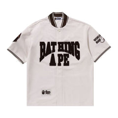 BAPE Baseball Jersey Shorts-Sleeve Shirt Ivory
