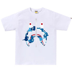 BAPE ABC Camo Rebuild Shark T-Shirt White/Blue